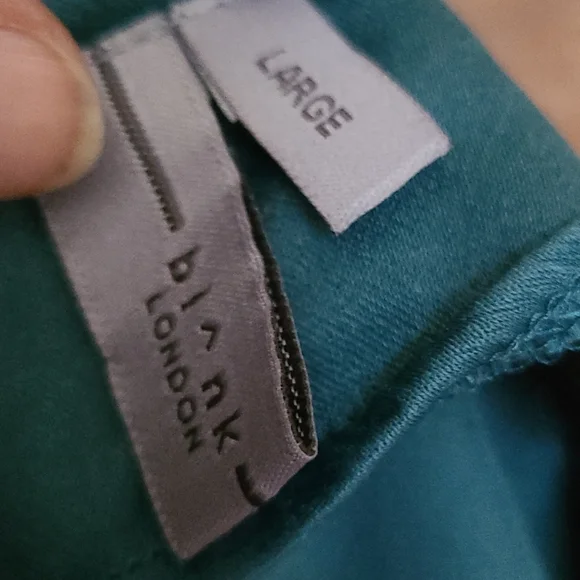 Jumpsuit Size Large Teal Green Satin Dressy Culotte Pants Drape Front Festive - Picture 7 of 9